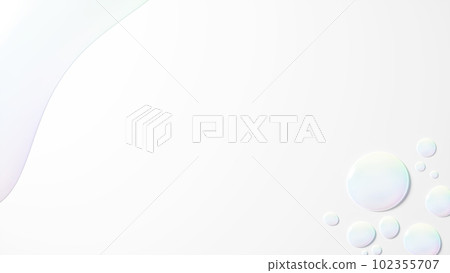 白色背景上的彩色水。水滴。血清。 (景觀) 白色背景上的彩色水。水滴。血清。 (景觀) 102355707