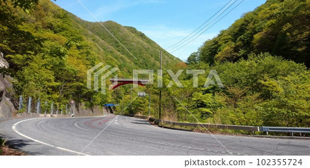 mountain pass and overpass 102355724