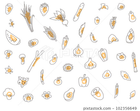 Vegetable wallpaper color illustration outline orange 102356649