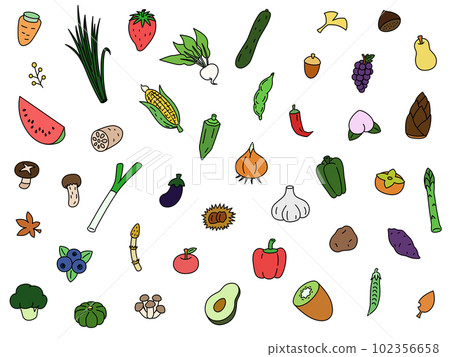 蔬菜壁紙彩色插圖 蔬菜壁紙彩色插圖 102356658