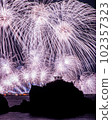 Furyujima illuminated by fireworks 102357323