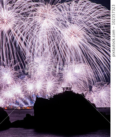 Furyujima illuminated by fireworks Furyujima illuminated by fireworks 102357323