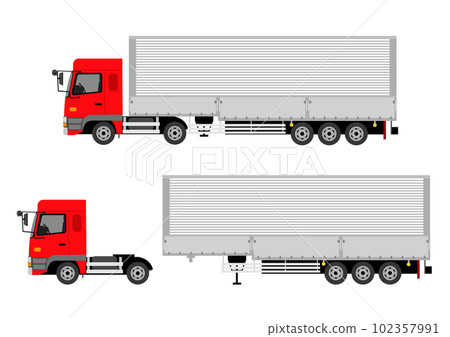 掛車頭和拖車連接的大卡車 102357991