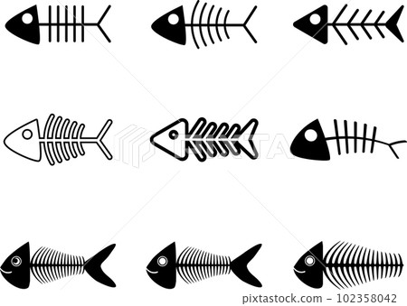 Fish bone illustration set Fish bone illustration set 102358042