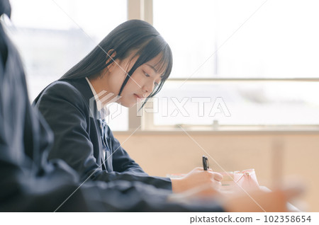 School girls studying in a cram school School girls studying in a cram school 102358654