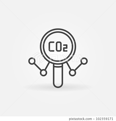 Magnifying Glass with CO2 Graph line icon. Vector symbol 102359171