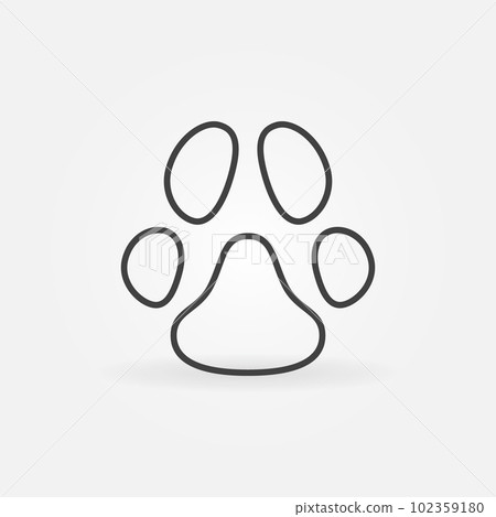 Paw Print outline vector concept minimal icon or sign 102359180