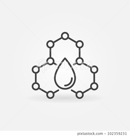 Water Drop with Molecule outline vector concept icon Water Drop with Molecule outline vector concept icon 102359231
