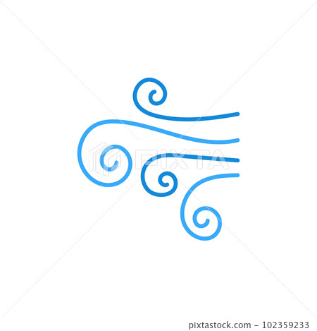 Wind concept hand drawn vector thin line blue icon Wind concept hand drawn vector thin line blue icon 102359233