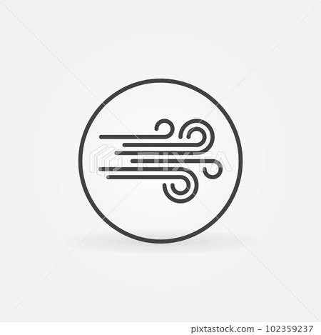 Wind in Circle vector concept icon in outline style Wind in Circle vector concept icon in outline style 102359237