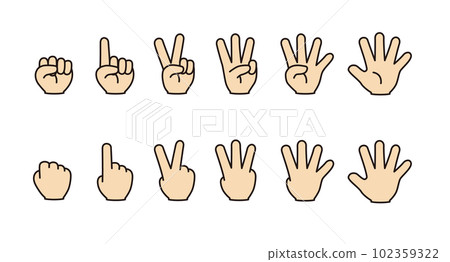 Illustration showing numbers with fingers / hand sign 102359322