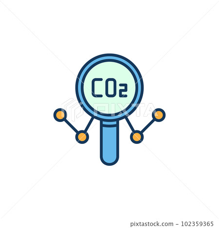 Magnifying Glass with CO2 Graph colored vector icon 102359365