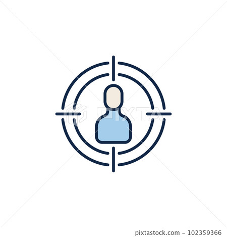 Man in Target vector Target Audience concept colored icon Man in Target vector Target Audience concept colored icon 102359366
