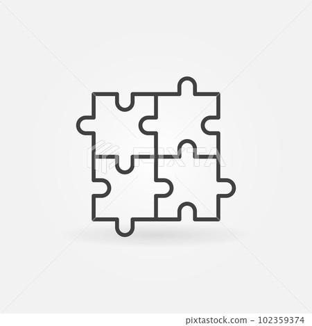 Puzzle vector concept icon or sign in thin line... - Stock Illustration ...