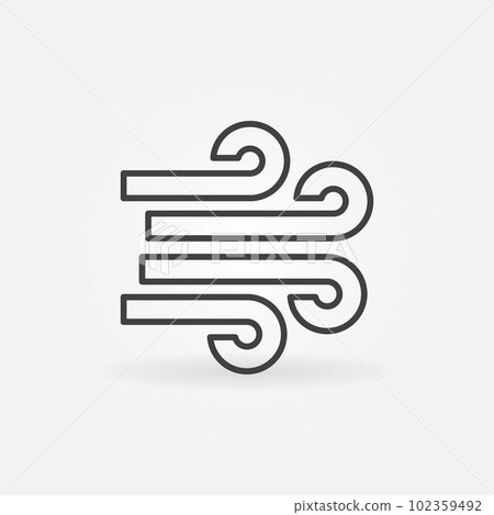 Wind linear vector concept minimal icon or logo Wind linear vector concept minimal icon or logo 102359492