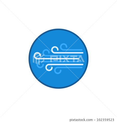 Wind in Circle vector concept blue simple icon or sign Wind in Circle vector concept blue simple icon or sign 102359523