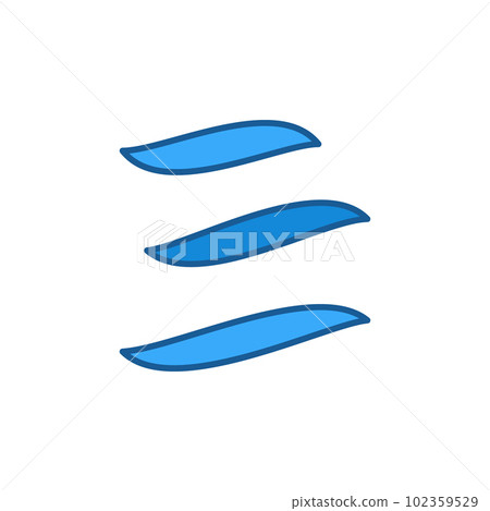 Wind Waves abstract vector concept blue icon or sign Wind Waves abstract vector concept blue icon or sign 102359529