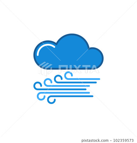 Clound with Wind vector weather concept blue icon Clound with Wind vector weather concept blue icon 102359573