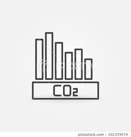 CO2 Carbon Dioxide Bar Chart outline vector minimal icon CO2 Carbon Dioxide Bar Chart outline vector minimal icon 102359574