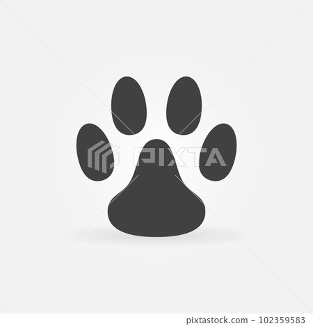 Dog Paw vector Footprint concept solid icon or symbol 102359583