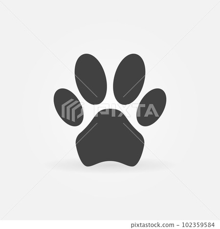 Dog Paw Footprint vector concept minimal icon or sign Dog Paw Footprint vector concept minimal icon or sign 102359584