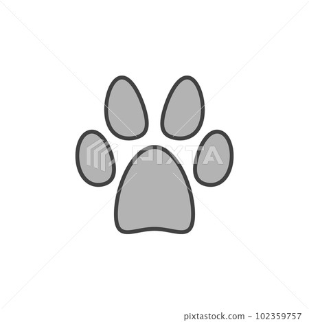 Puppy Foot Print gray icon - Animal Paw Mark vector sign Puppy Foot Print gray icon - Animal Paw Mark vector sign 102359757