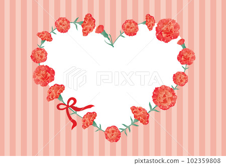 mother's day red carnation heart frame 102359808