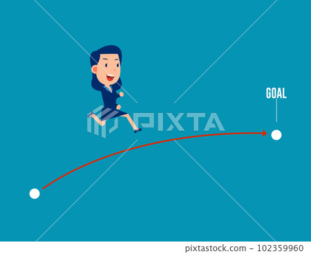 Business shortest route to achievement goals. Business vector illustration 102359960