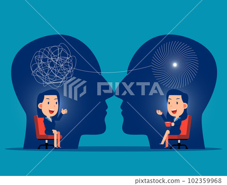 Emotions and talking about frustration. Stress and depression help concept Emotions and talking about frustration. Stress and depression help concept 102359968