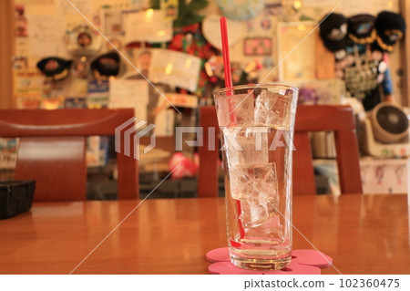 glass and ice juice glass and ice juice 102360475