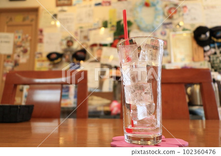 glass and ice juice glass and ice juice 102360476