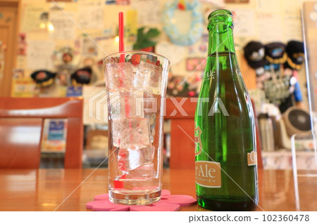 glass and ice juice glass and ice juice 102360478