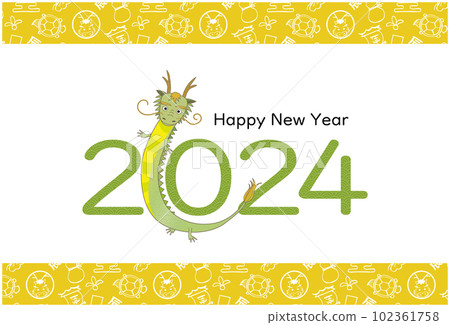 Dragon year 2024 New Year's card 2024 letter and dragon design 102361758