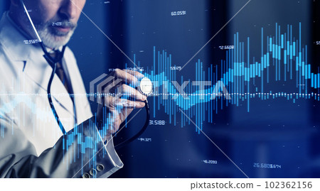 Doctor examining with a stethoscope Medical technology Horizontal visual for banners and advertisements Doctor examining with a stethoscope Medical technology Horizontal visual for banners and advertisements 102362156