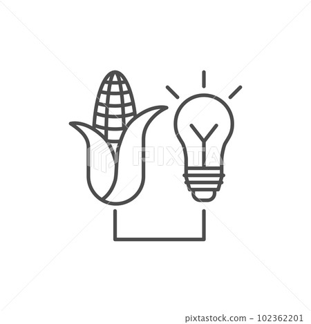 Biomass electric related vector linear icon Biomass electric related vector linear icon 102362201
