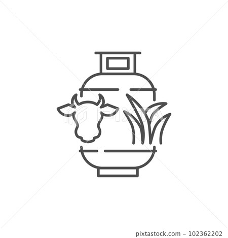 Biogas related vector linear icon 102362202