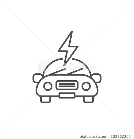 Electric car related vector linear icon Electric car related vector linear icon 102362203