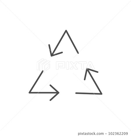 Recycling sign related vector linear icon 102362209