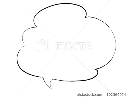 Handwritten pencil line drawing style speech bubble Handwritten pencil line drawing style speech bubble 102364954