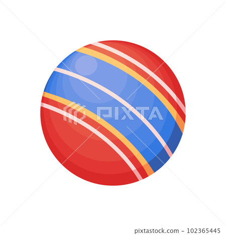 A rubber multicolored ball. A colored children s ball. A beach ball. Vector illustration isolated on a white background 102365445