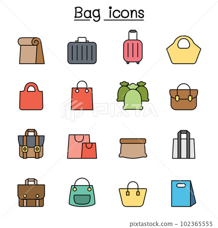 Bag color line icon set 102365555