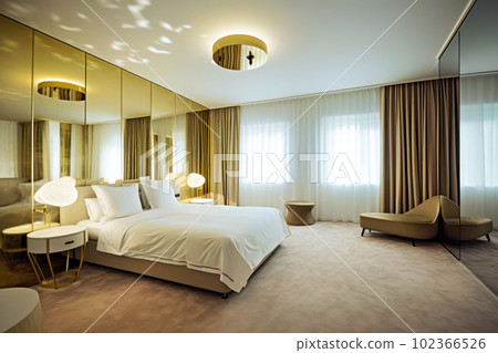 Large hotel room interior with modern design 102366526