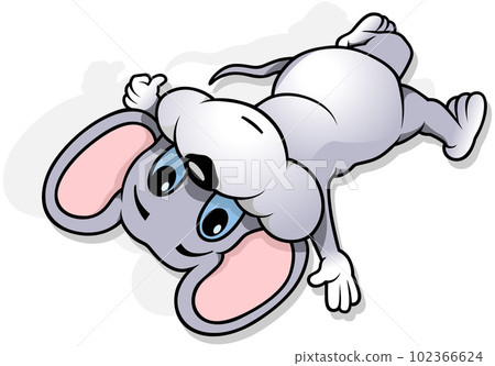 Gray Mouse Lying on its Back 102366624