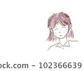 Illustration of a young woman with a heartwarming smile 102366639