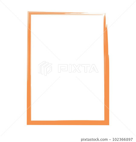 Grunge frame shape icon, vertical rectangle decorative vintage border doodle element for simple banner design in vector illustration 102366897