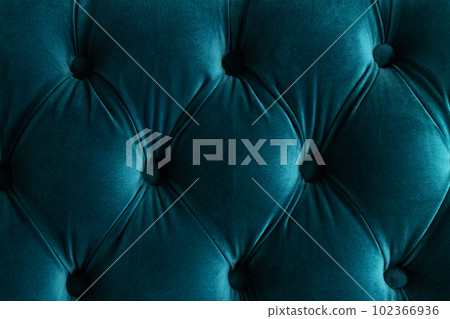 Dark green teal velvet capitone textile Dark green teal velvet capitone textile 102366936