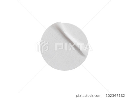 Blank white round paper sticker label isolated on white background with clipping path Blank white round paper sticker label isolated on white background with clipping path 102367182