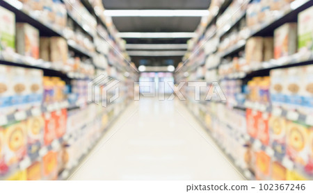 supermarket store aisle interior abstract blurred background supermarket store aisle interior abstract blurred background 102367246