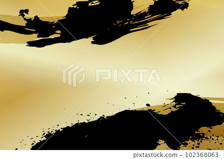 Gold-based Japanese-style gorgeous background material that expresses blurred gold brush, light and movement 102368063