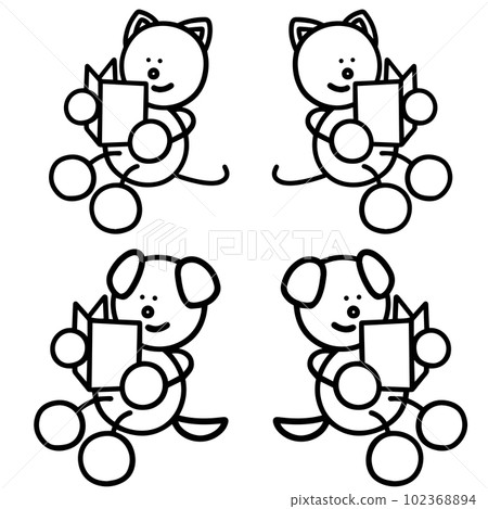 閱讀狗和貓線描集 102368894